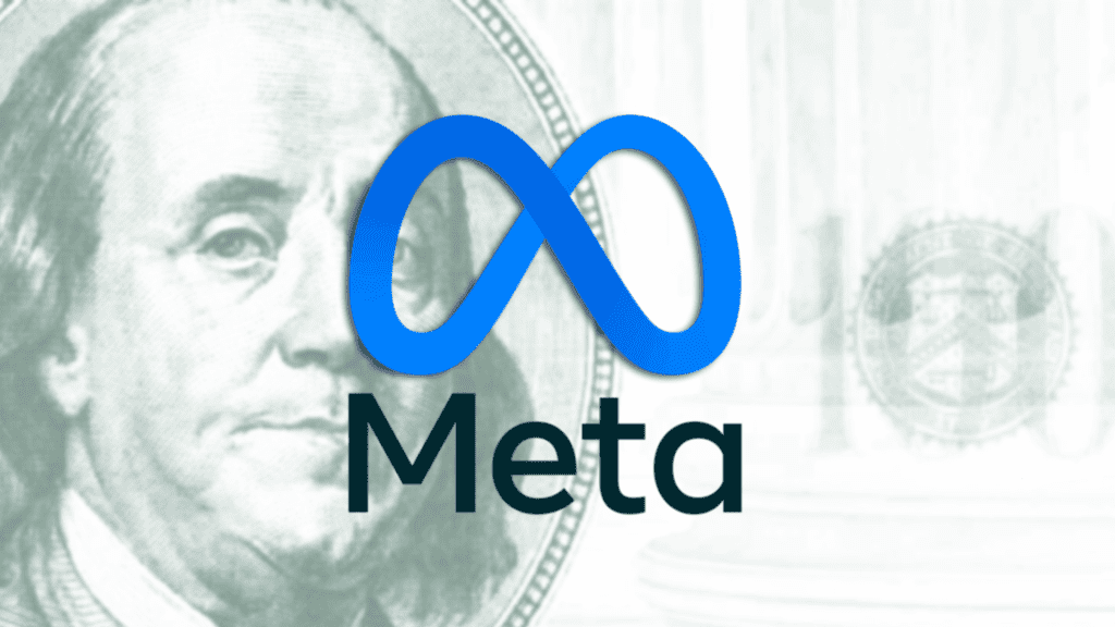 Meta symbol on Dollar background Meta symbol on Dollar background