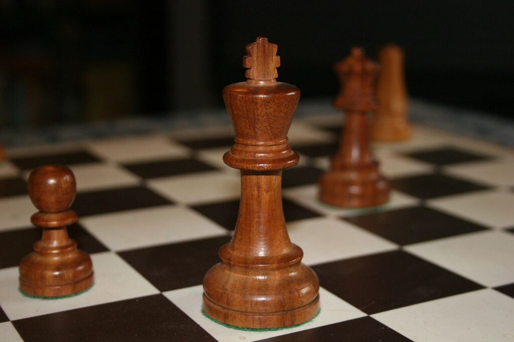 The king in chess board
